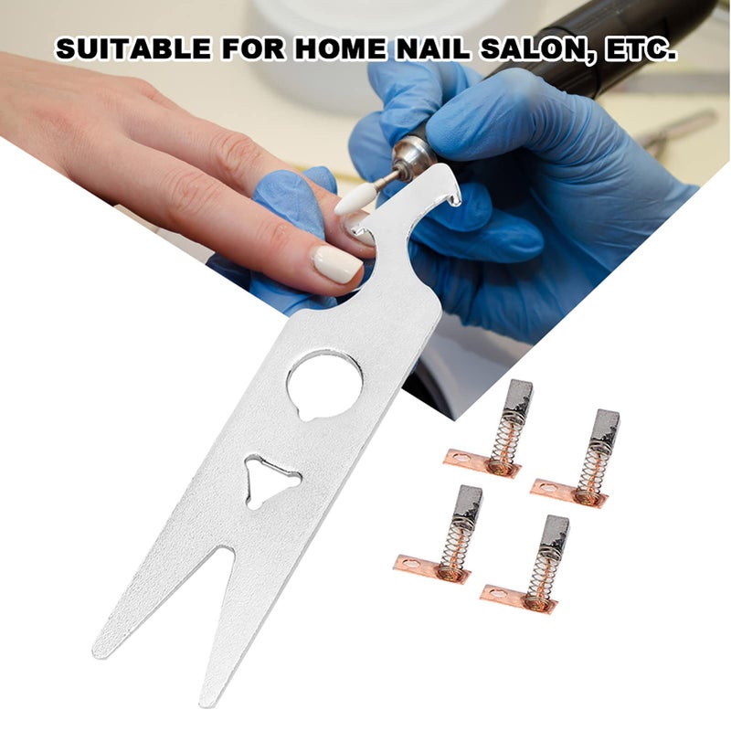 Brrnoo Nail Polisher Accessories, 2 Pairs Carbon Brush Wrench Set, Nail Drill Handpiece Accessory, Nail Drill Machine Wrench Replacement, Professional Manicure Polishing Machine - Image 4